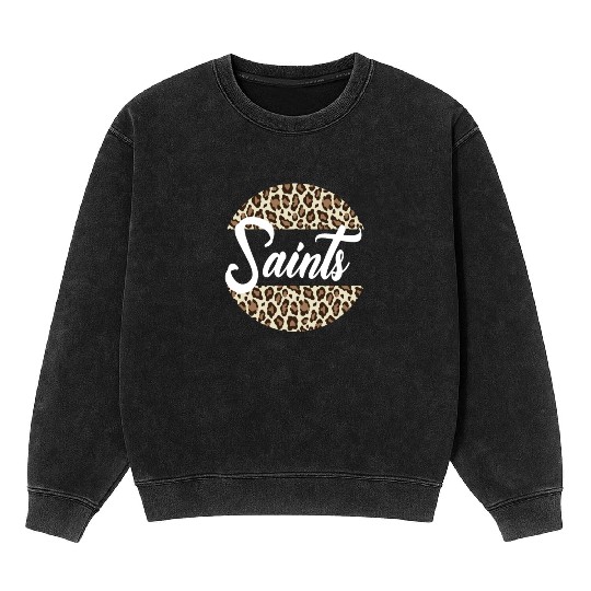 Saints High School Mascot Sports Team Women's Mineral Wash Sweatshirts