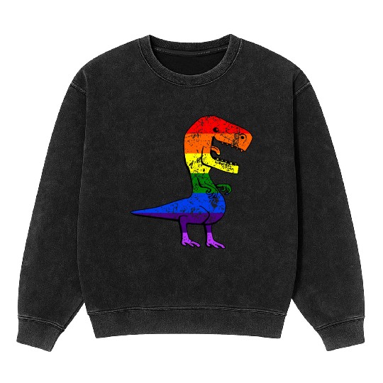 LGBT Gay Lesbian Pride Flag Funny Cat Pride Month Mineral Wash Sweatshirts