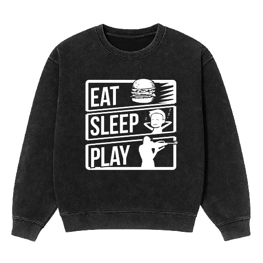 Biathlon Skiing Riffle Shooting Eat Sleep Play Mineral Wash Sweatshirts