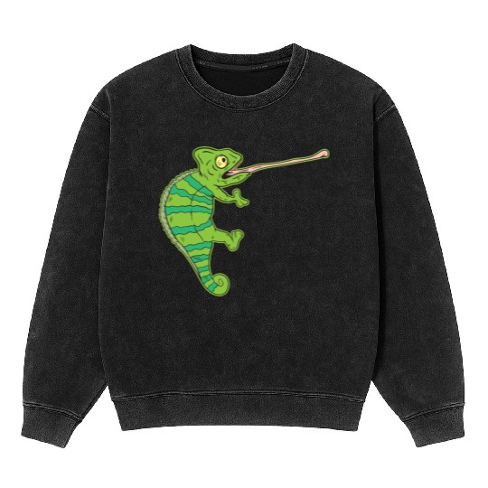 Wildlife Climbing Chameleon Animal Welfare Gift Mineral Wash Sweatshirts