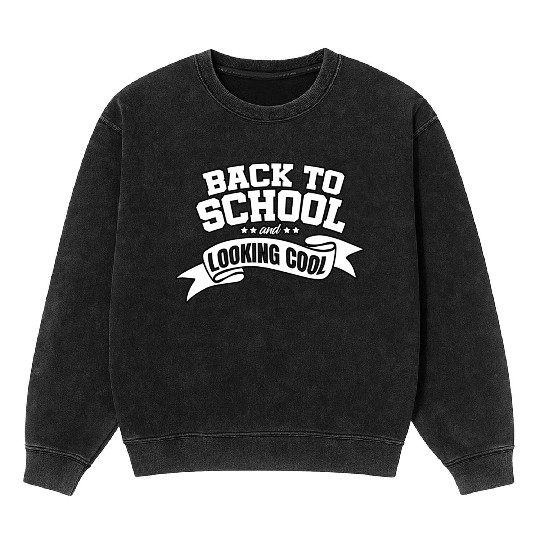 Back to School and Looking Cool Back to School Gif Mineral Wash Sweatshirts