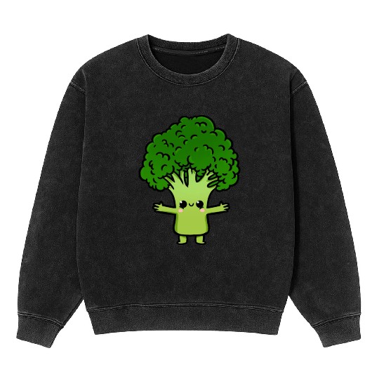 Kawaii Broccoli For Broccoli Lover Mineral Wash Sweatshirts