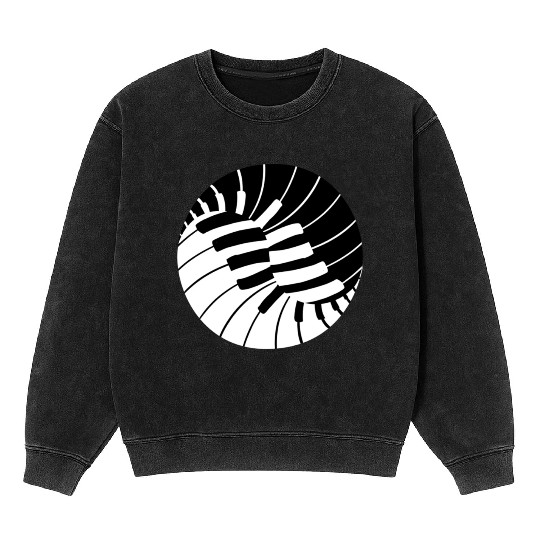 Piano Yin Yang for Yin Yang Art Lover Mineral Wash Sweatshirts