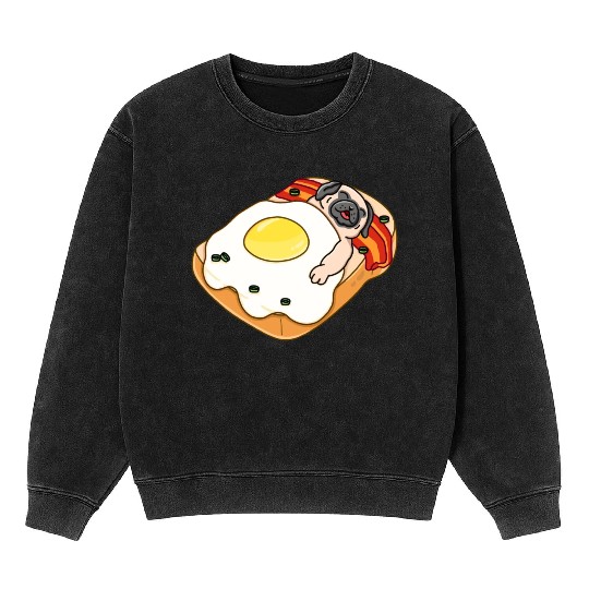 Sleeping Pug Mineral Wash Sweatshirts