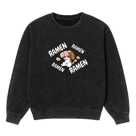 Cavalier King Charles Spaniel Instant Ramen Mineral Wash Sweatshirts