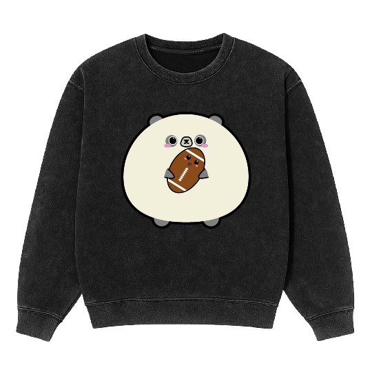 Fantasy football panda cute Mineral Wash Sweatshirts