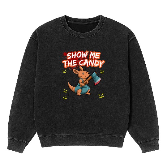 Show Me The Candy Halloween Costume Trick Or Treat Mineral Wash Sweatshirts