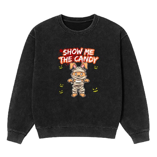 Show Me The Candy Halloween Costume Trick Or Treat Mineral Wash Sweatshirts