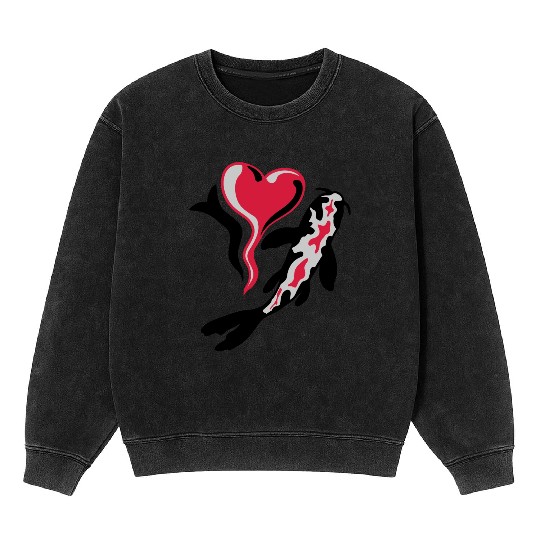 I Love Koi Fish Mineral Wash Sweatshirts
