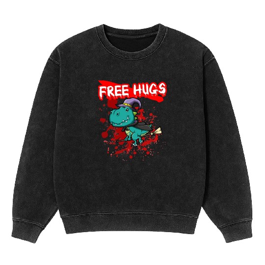 Free Hugs Halloween Sarcasm Scary Creepy Costume Mineral Wash Sweatshirts