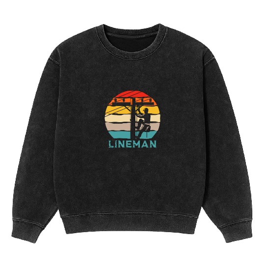 Lineman Retro Vintage Mineral Wash Sweatshirts