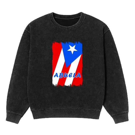 Puerto Rico grandmother flags design Mineral Wash Sweatshirts