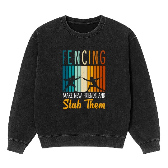 Fencing Sport Sword Sword Sport Fencing Mineral Wash Sweatshirts