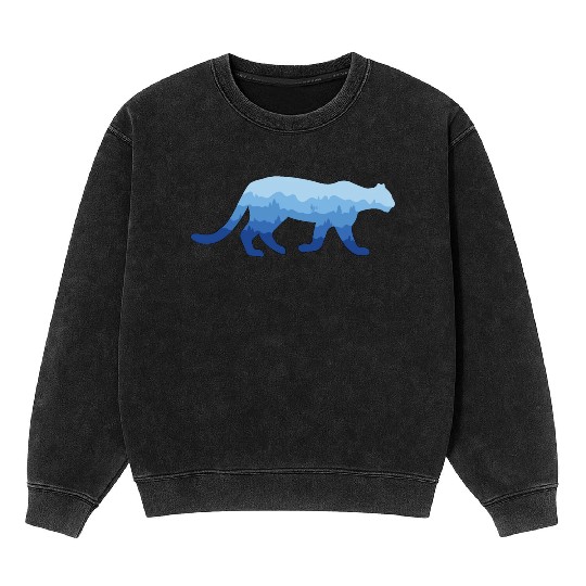 Mountain Lion and Mountain Biker Mineral Wash Sweatshirts