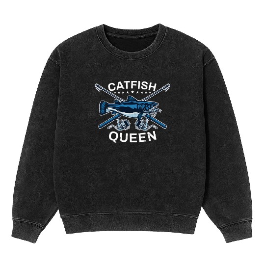 Wels Catfish Design For A Catfish Queen Mineral Wash Sweatshirts