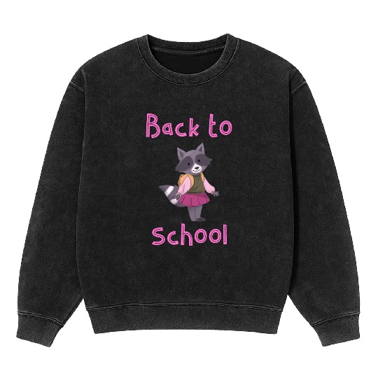 Girl raccoon back to school Mineral Wash Sweatshirts