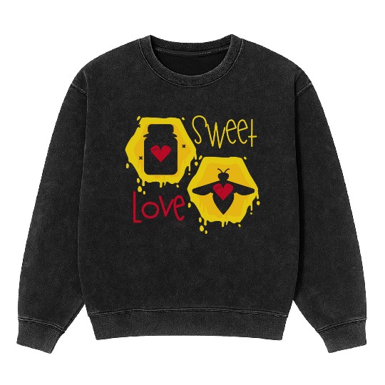Sweet love yellow honey bee Mineral Wash Sweatshirts