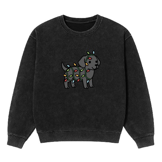 Great Dane Christmas Lights Mineral Wash Sweatshirts