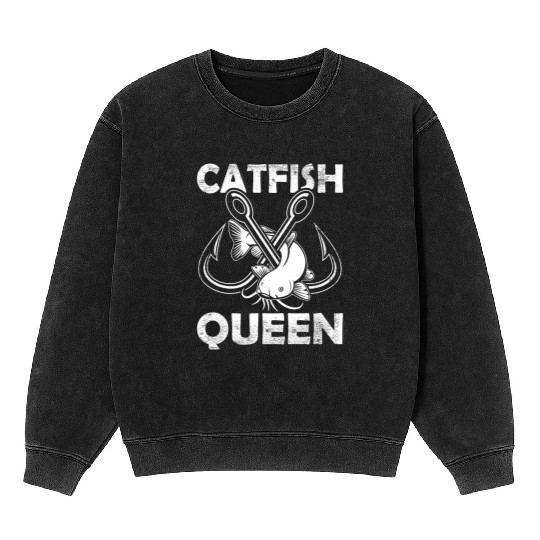 Wels Catfish Design For A Catfish Queen Mineral Wash Sweatshirts