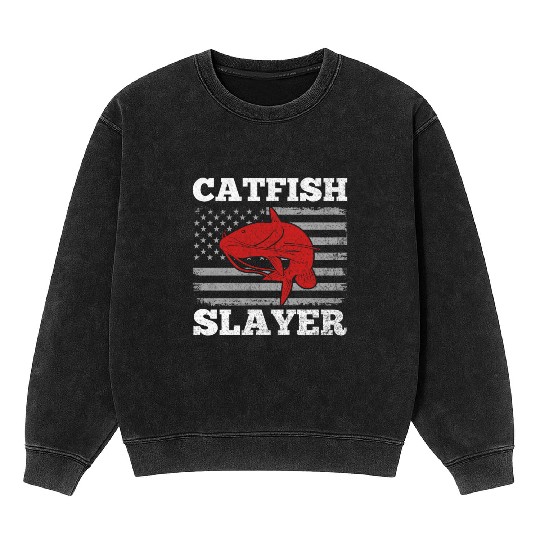 Catfish Slayer - Wels Catfish Hunter Mineral Wash Sweatshirts