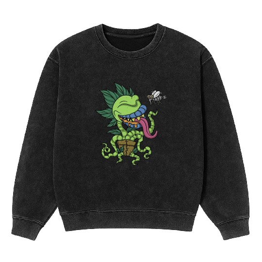 Venus Fly Trap Botanical Monster Plant Carnivorous Mineral Wash Sweatshirts