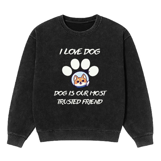 I LOVE DOG Mineral Wash Sweatshirts