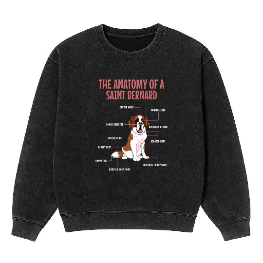 Definition Animal Pet Anatomy Of Saint Bernard Dog Mineral Wash Sweatshirts