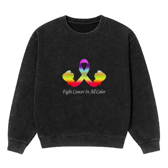 Cancer Sucks In Every Color Fighter Fight Support Mineral Wash Sweatshirts