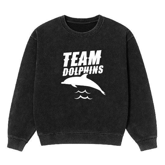 Team Dolphins Cute Dolphin Girls Lover Mineral Wash Sweatshirts