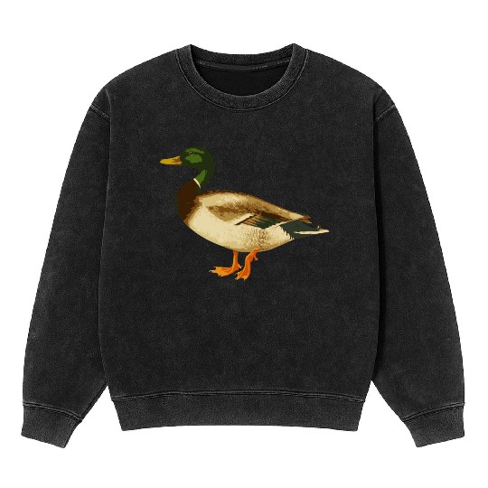 Mallard Duck Cute Duck Wild Duck Lover Mineral Wash Sweatshirts
