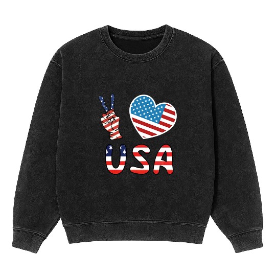 Flag of the United States , American Flag , USA Mineral Wash Sweatshirts