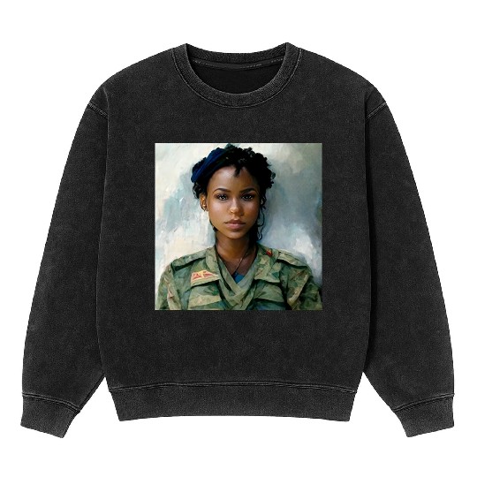 Beautiful US army combat medic painting Mineral Wash Sweatshirts