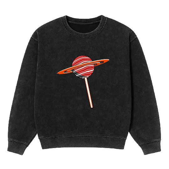 Saturn Planet Lollipop Mineral Wash Sweatshirts