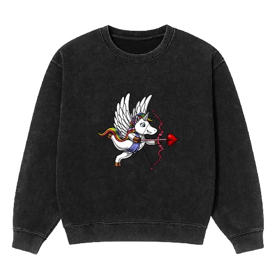 Unicorn Cupid Mineral Wash Sweatshirts