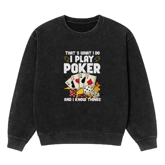 Poker Casino Poker Player Gambling Roulette Gift Mineral Wash Sweatshirts