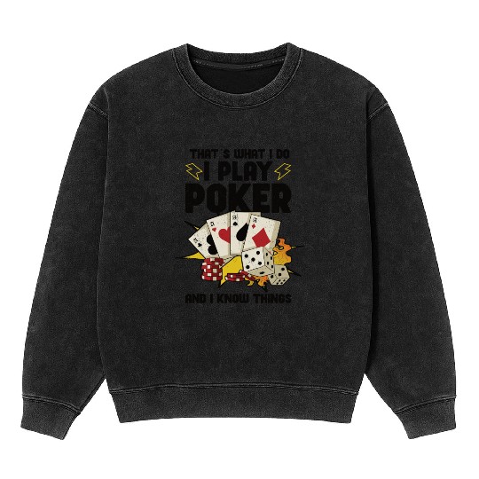 Poker Casino Poker Player Gambling Roulette Gift Mineral Wash Sweatshirts