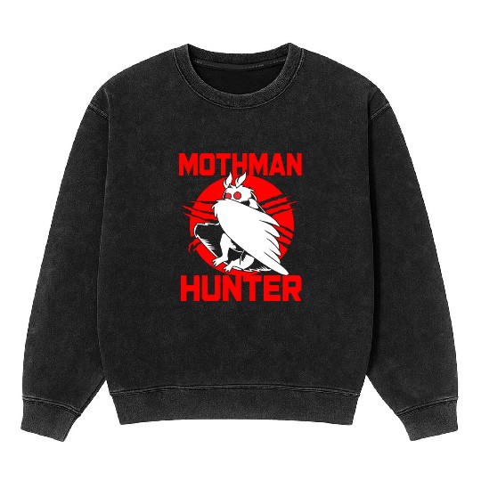 Cryptozoologist Cryptid Folklore Funny Mothman Mineral Wash Sweatshirts