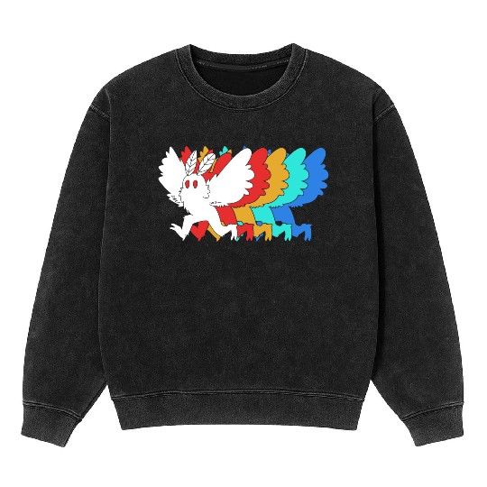 Cryptozoologist Cryptid Mothman Mineral Wash Sweatshirts