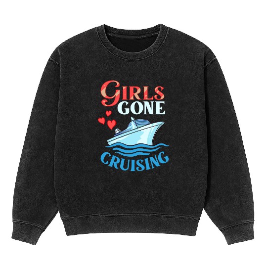 Cruise Ship Vacation Trip Party Sailing Boating Mineral Wash Sweatshirts