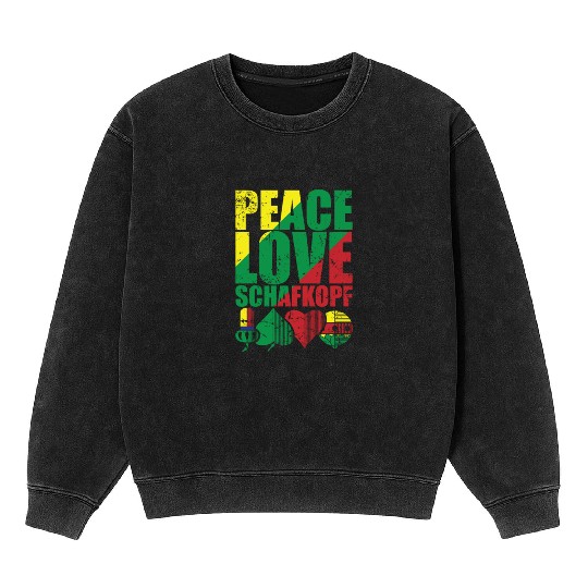 Peace Love Sheepshead Card Game Playing Card Mineral Wash Sweatshirts