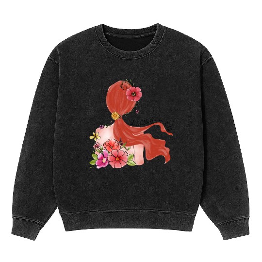 Live wild flower child Mineral Wash Sweatshirts
