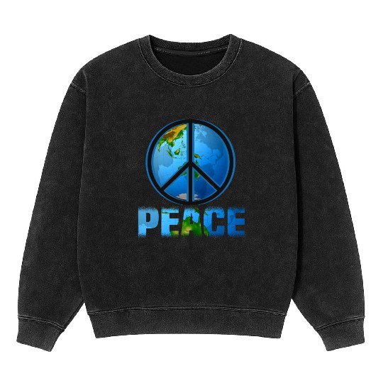 World Peace One Earth Tolerance Mineral Wash Sweatshirts