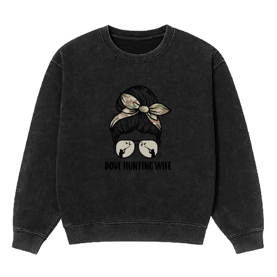 Dove Hunting Mineral Wash Sweatshirts Messy Bun Dove Hunter Woman