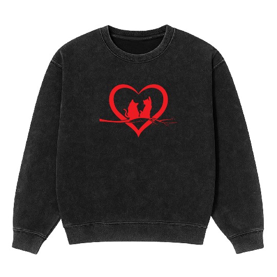Cats In Lover I Cat Owner Cat Lover Cute Cat Heart Mineral Wash Sweatshirts