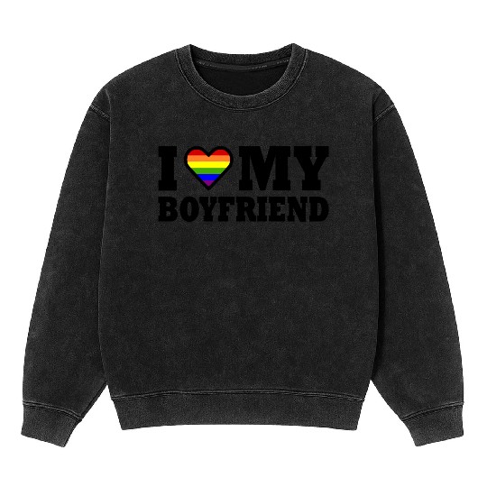 I love my boyfriend Mineral Wash Sweatshirts