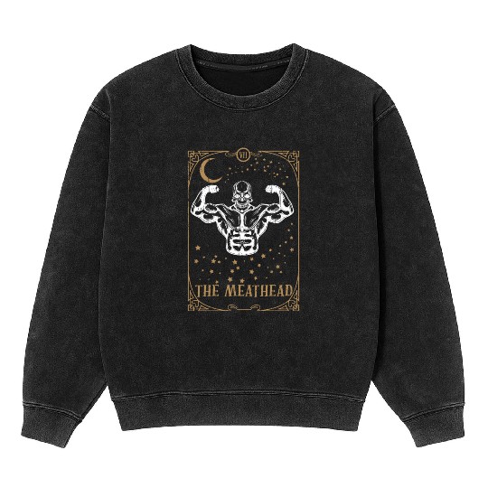 Gym Tarot Card Occult Club Gothic Meat Muscle Mineral Wash Sweatshirts