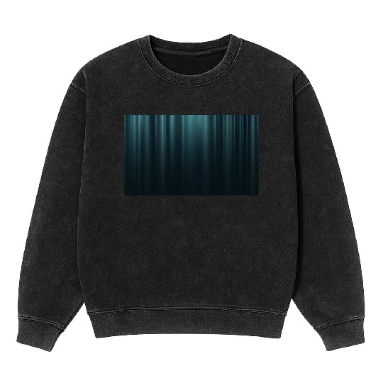 Elegant Teal Blue Theater Cinema Curtain Pattern Mineral Wash Sweatshirts