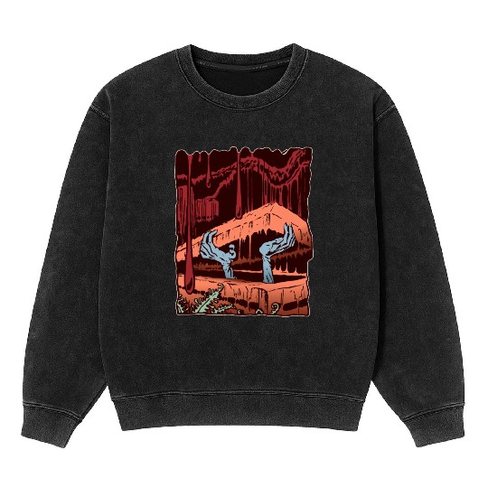 Zombie Coffin Mineral Wash Sweatshirts