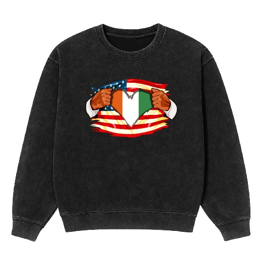 Ivorians Who Live in America Ivory Coast Flag Mineral Wash Sweatshirts