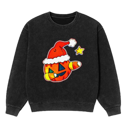 Jack O Lantern Dabbing Christmas Mineral Wash Sweatshirts